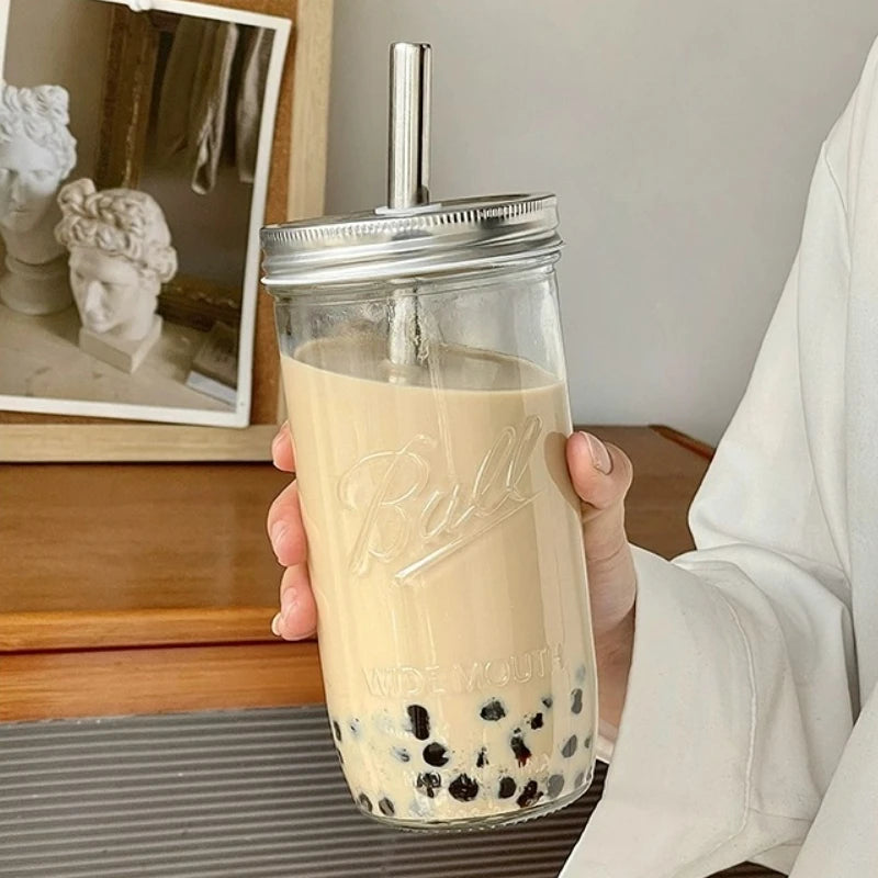 Transparent Boba Milk Tea Glass