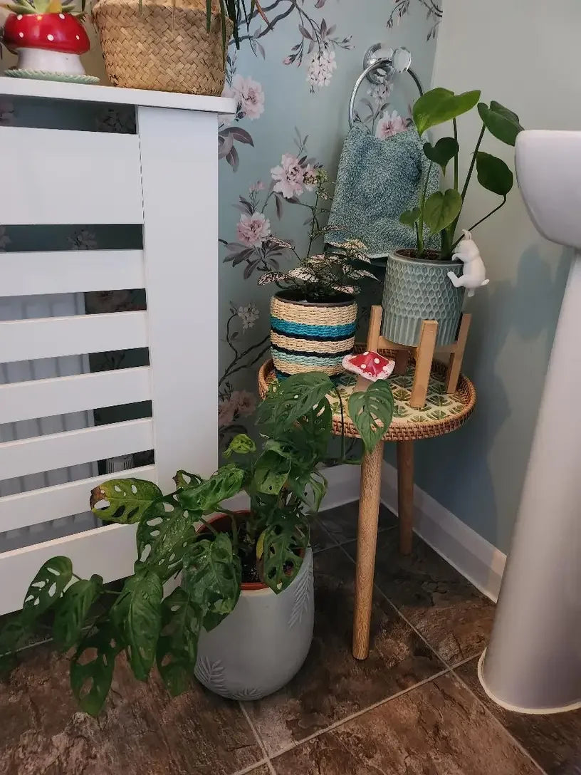 Rattan Woven Bedside Table With Removable Legs