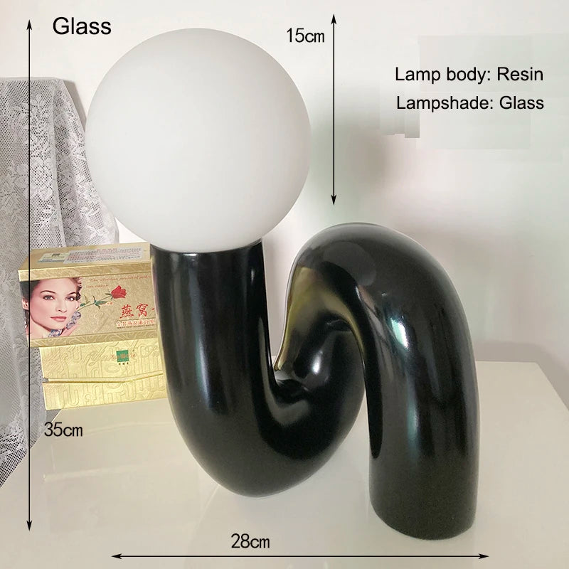 Resin Desk Lamp Glass