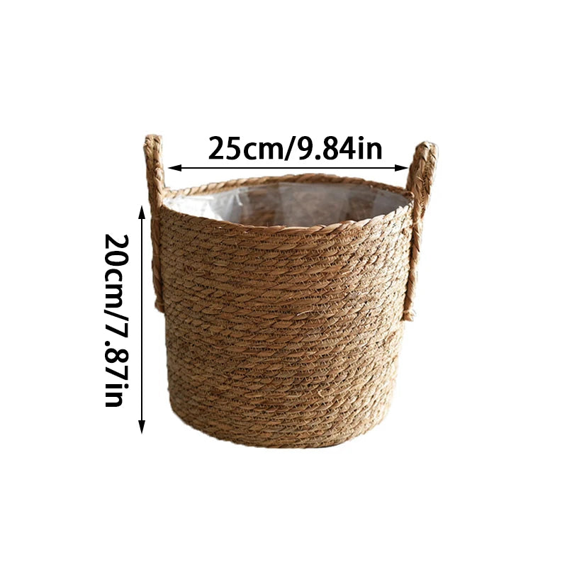 Nordic Handmade Straw Flower Pot Basket
