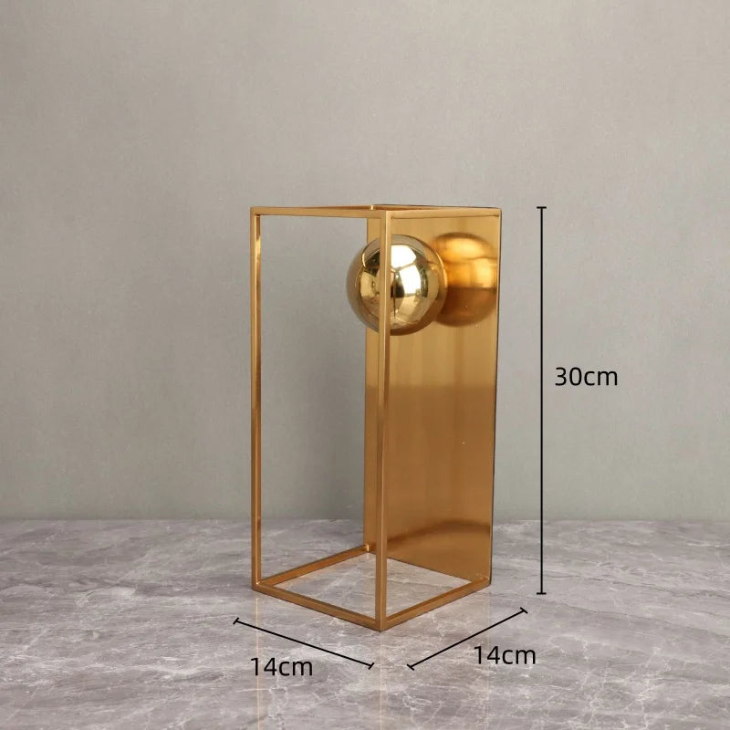 Geometric Metal Sculpture Decorative Box