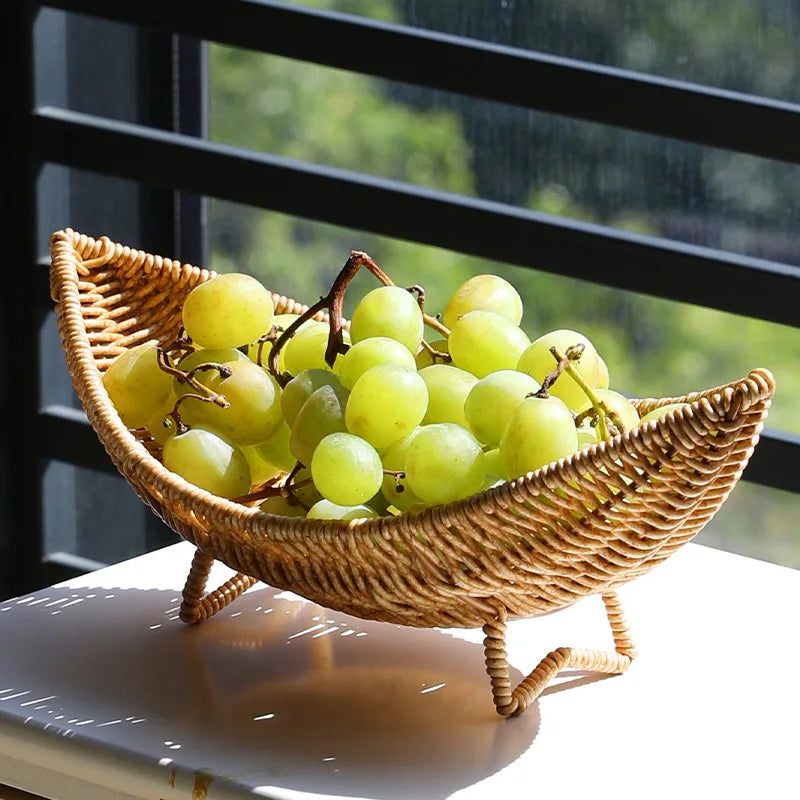 Decorative Handwoven Rattan Serving Tray