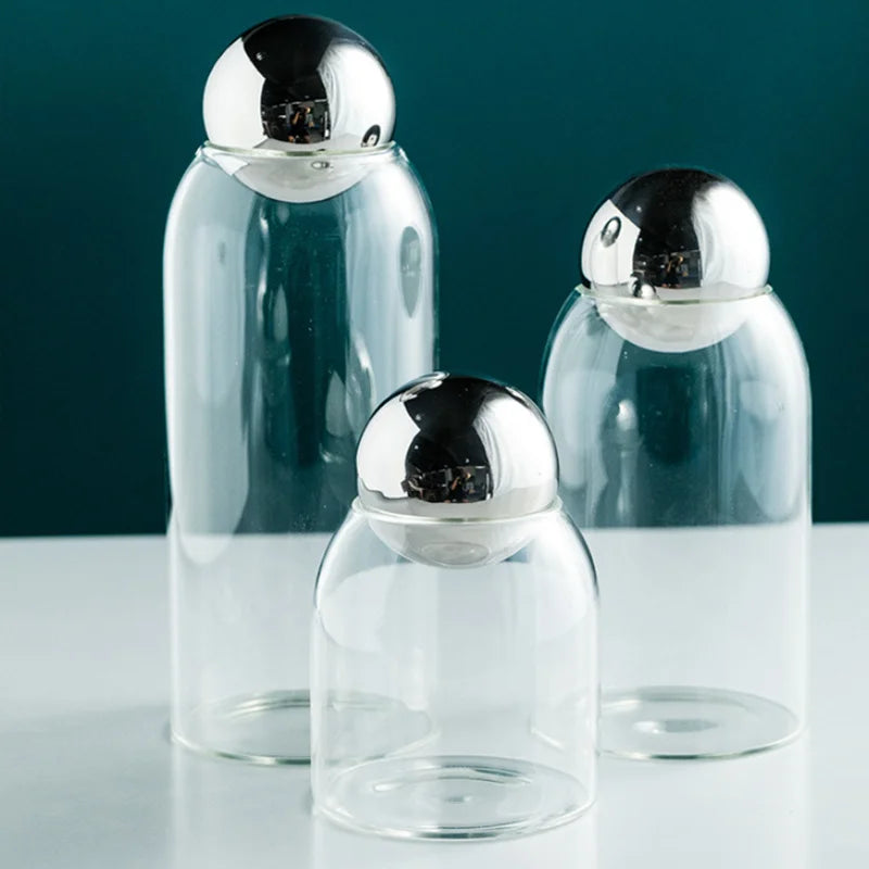 Golden Cork Glass Storage Jar