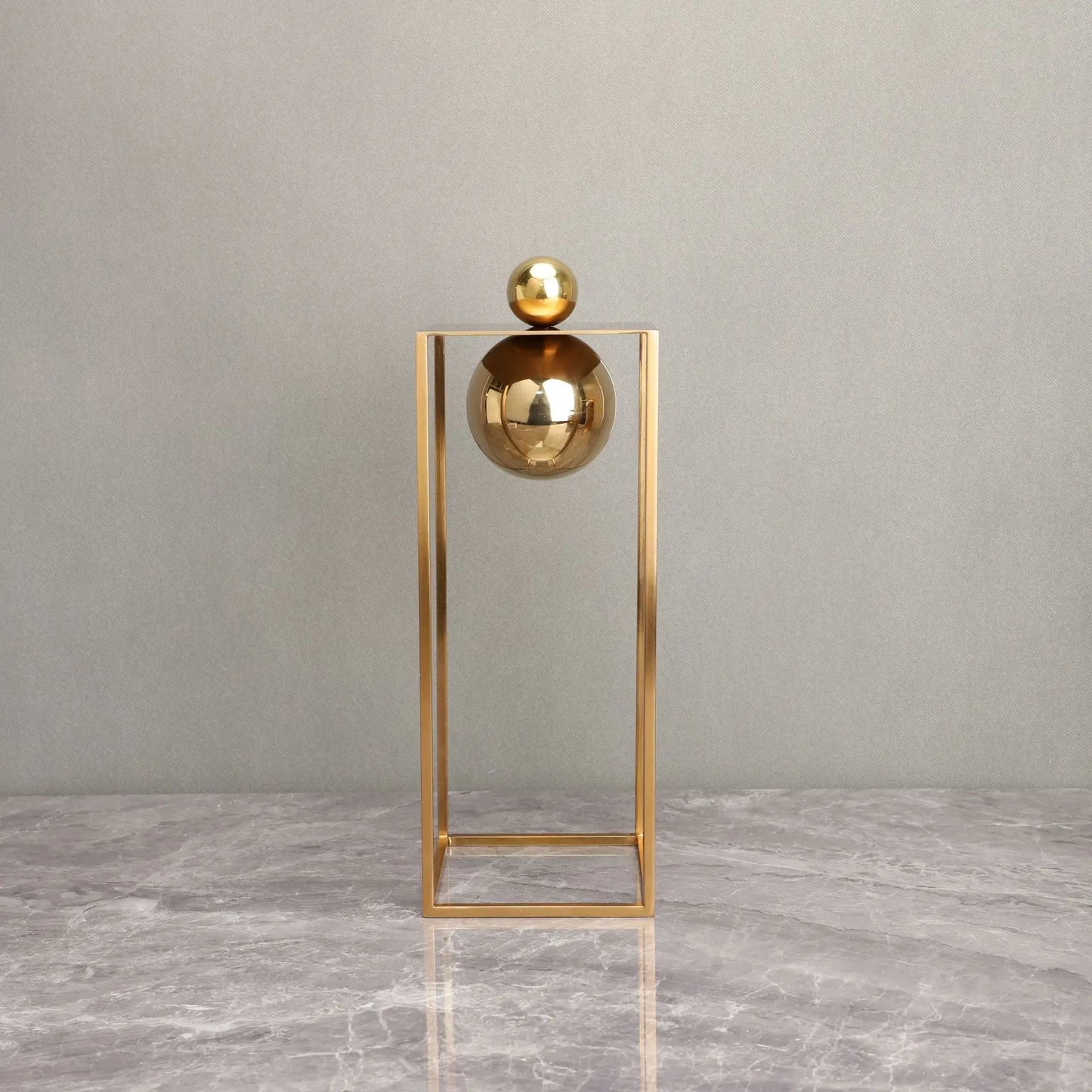 Geometric Metal Sculpture Decorative Box