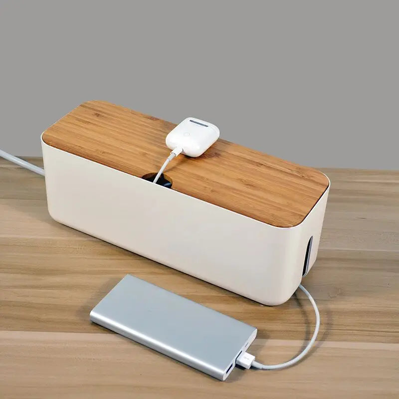 Discover our Dustproof Bamboo Cable Storage Box for Power Strips, crafted from sustainable bamboo for elegant cable organization. Keep your space tidy and clutter-free.