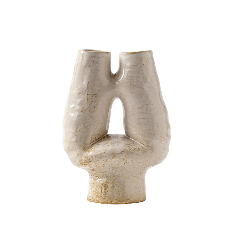 Double Mouth Ceramic Vase