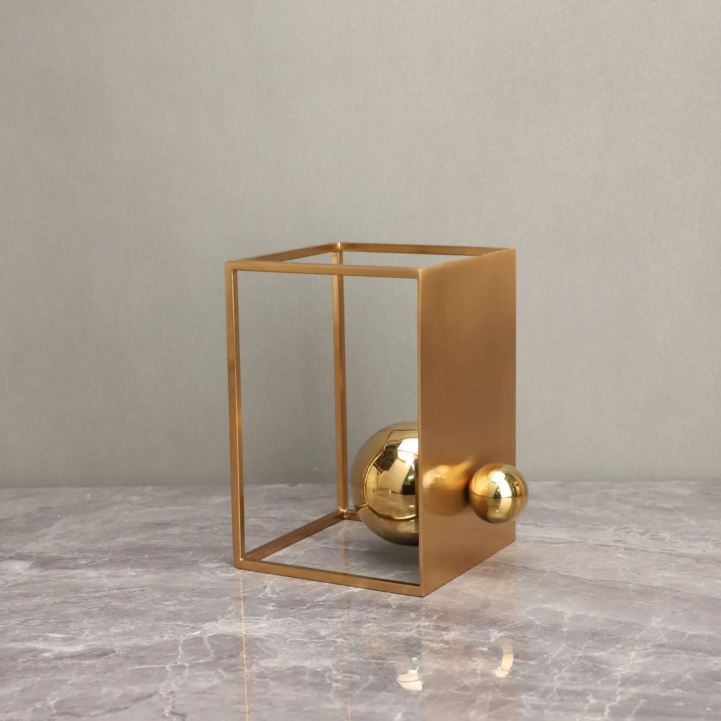 Geometric Metal Sculpture Decorative Box
