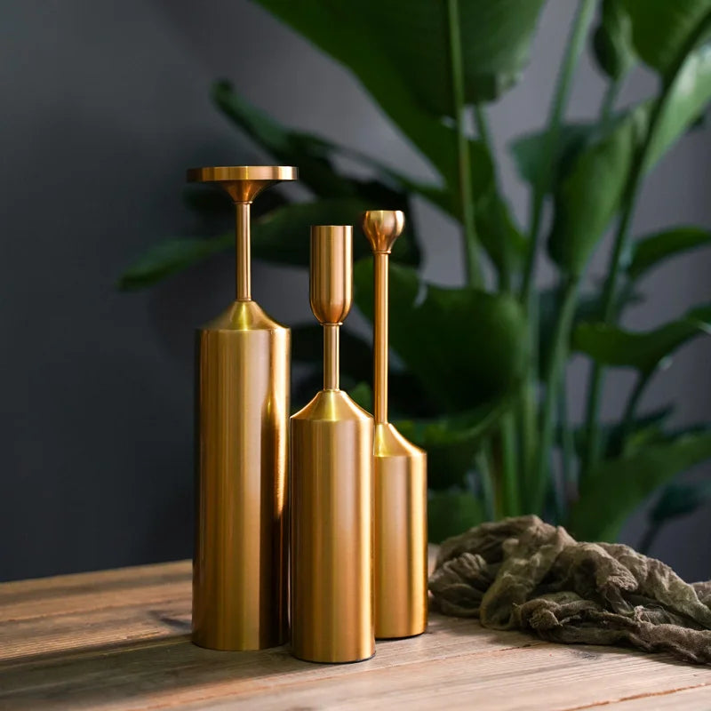 Elevate your home decor with our Simple Moments Gold Plated Candle Holders, perfect for weddings and modern settings.