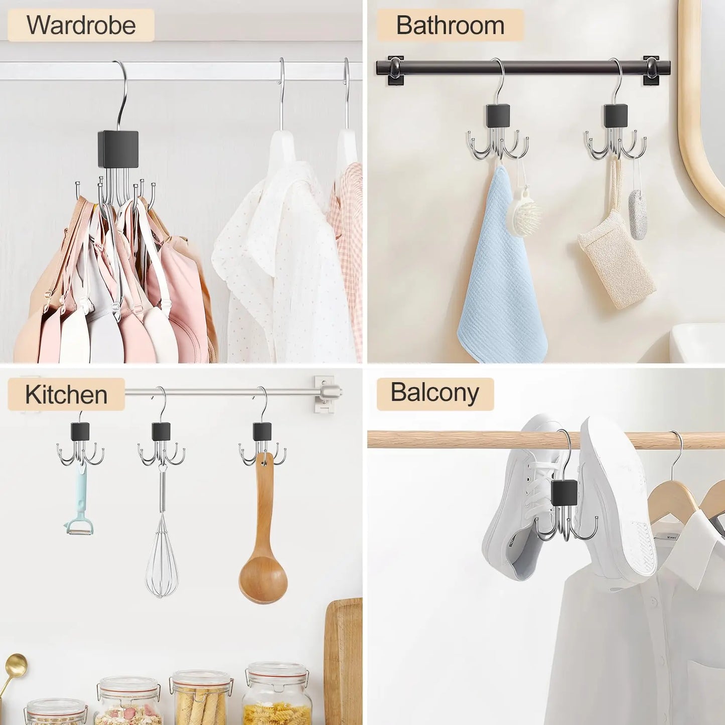 Rotating Wooden Metal Belt Hanger