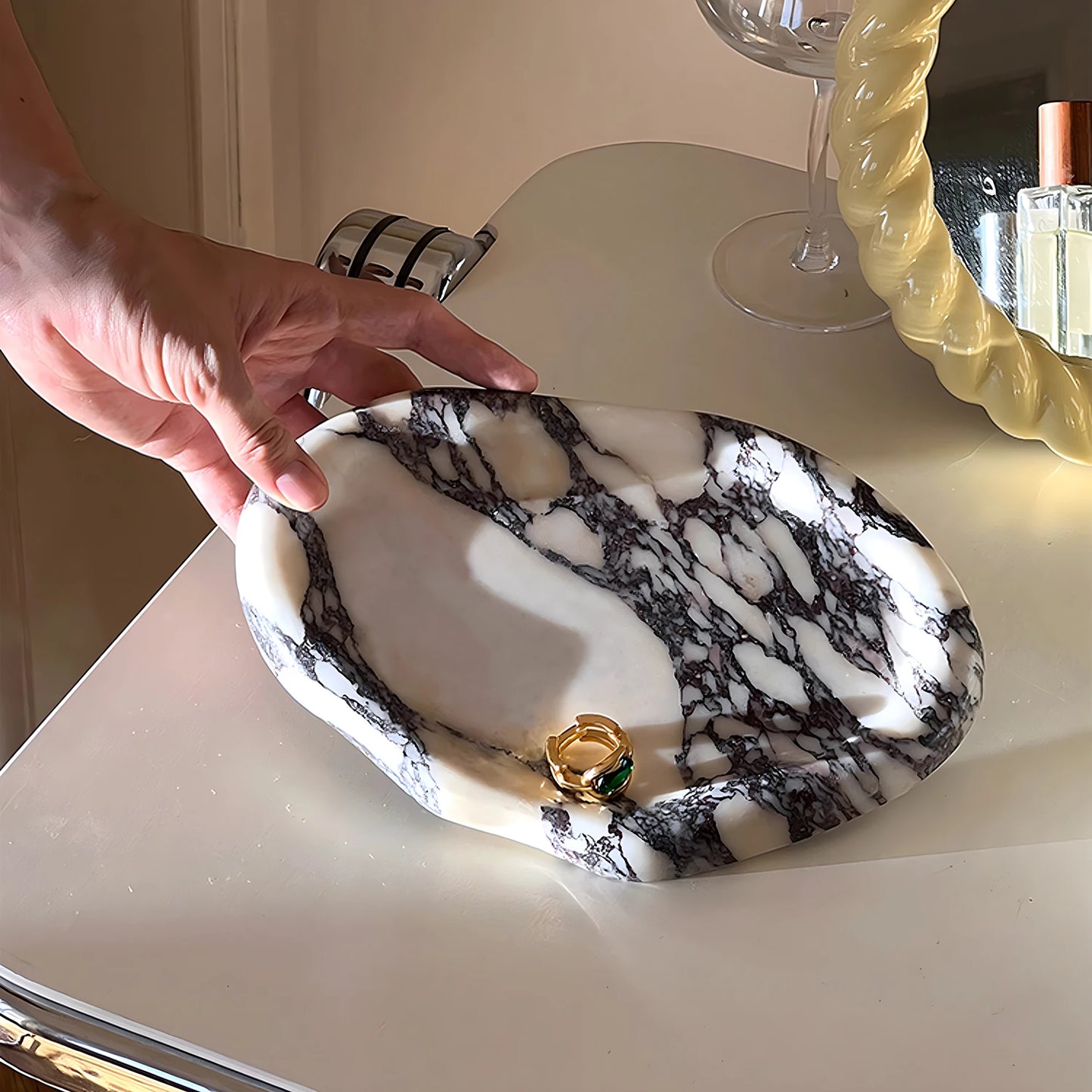 Marble Tray Jewelry Organizer