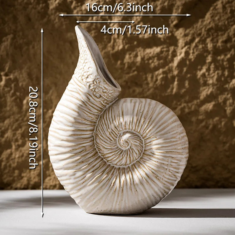 Ceramic Conch Vase for Decoration