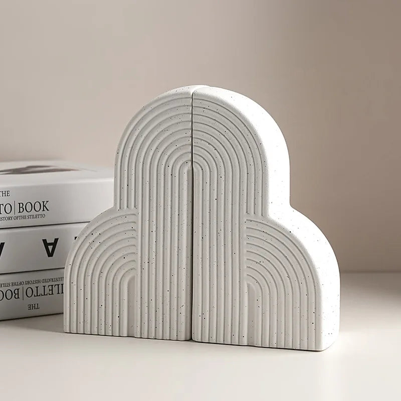 Nordic Ceramic Bookends for Home Office