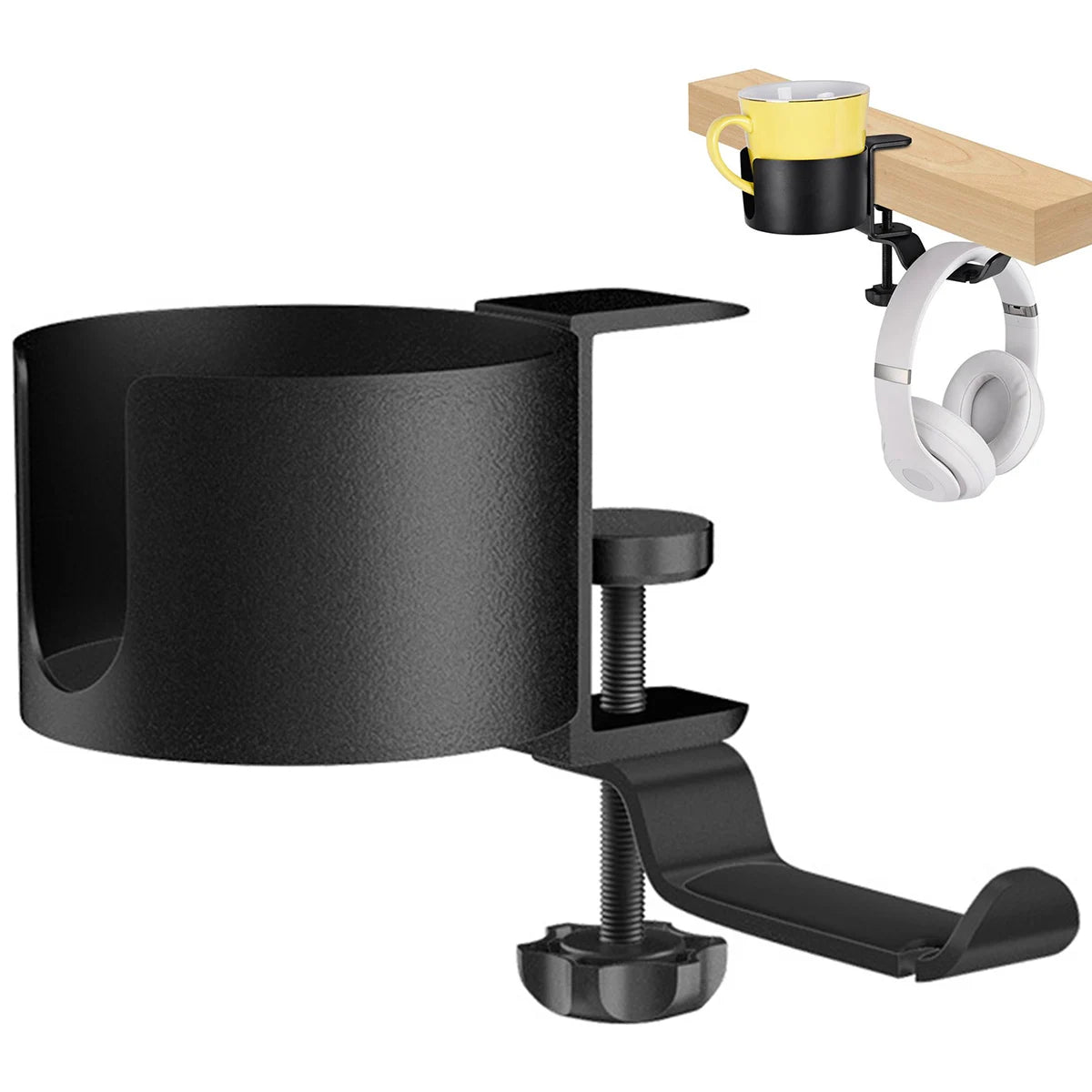 Desk Cup Holder with Headphone Hanger