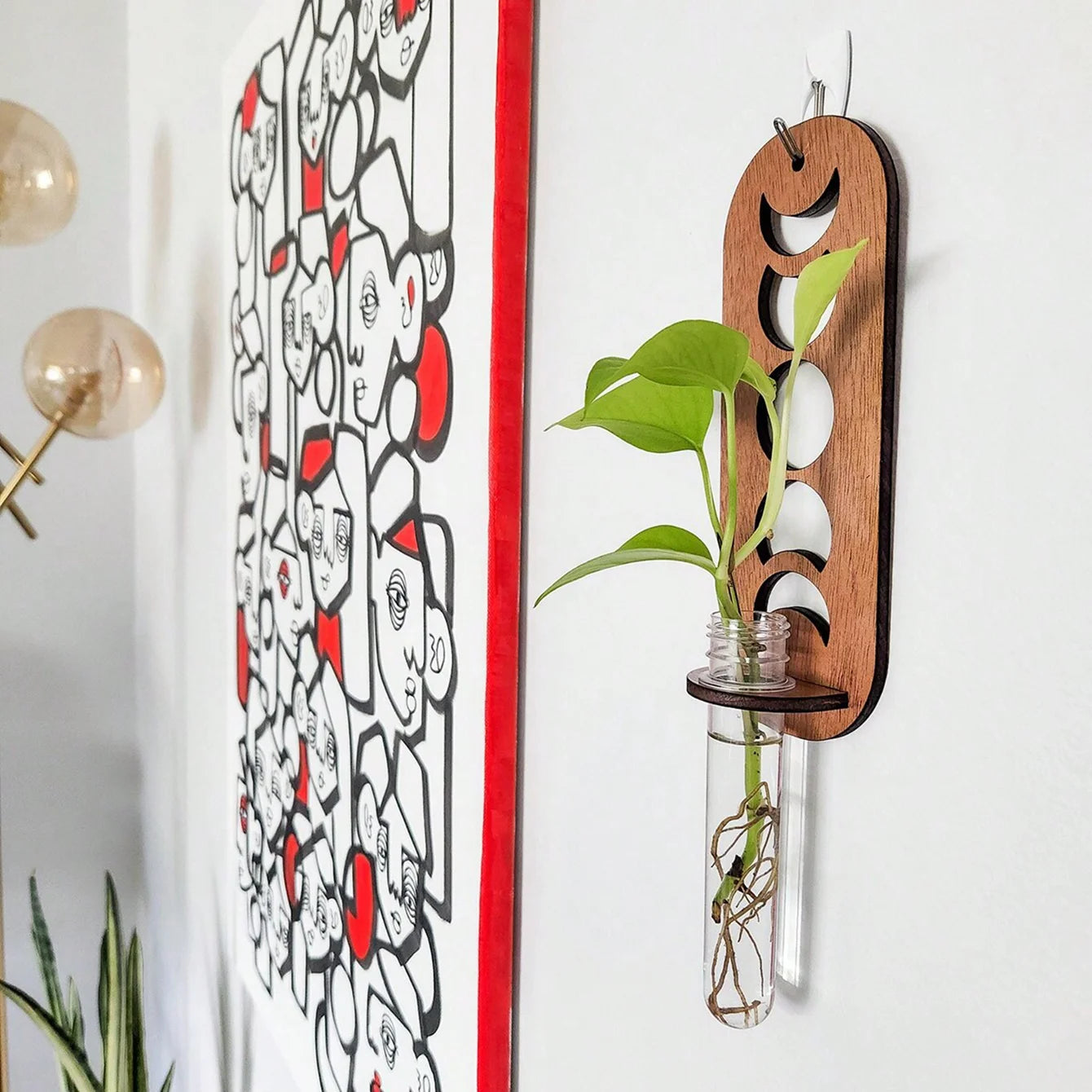 Wooden Wall Hanging Plant Shelf
