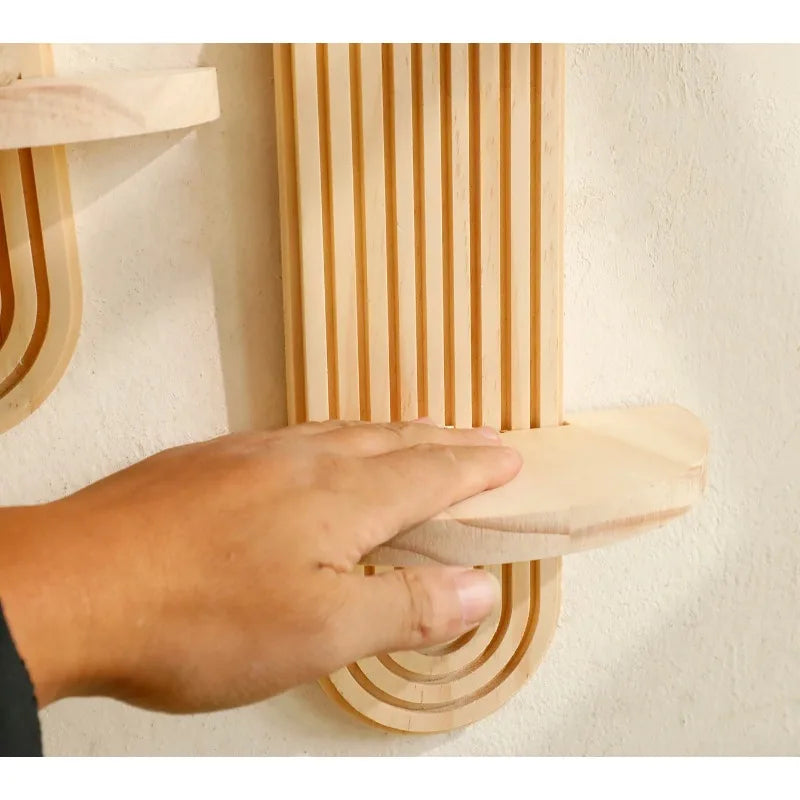Wooden Boho Wall Mounted Shelf