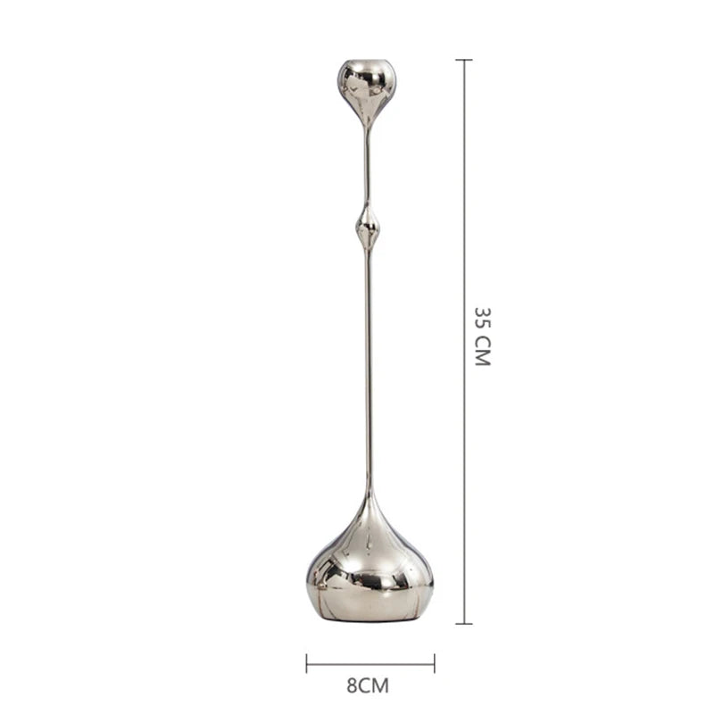 Silver Metal Candle Holder Decor