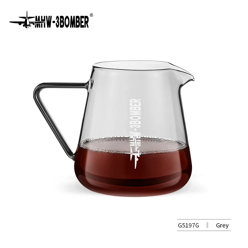 Clear Glass 500ml Coffee Server Carafe Pour Over Brewer