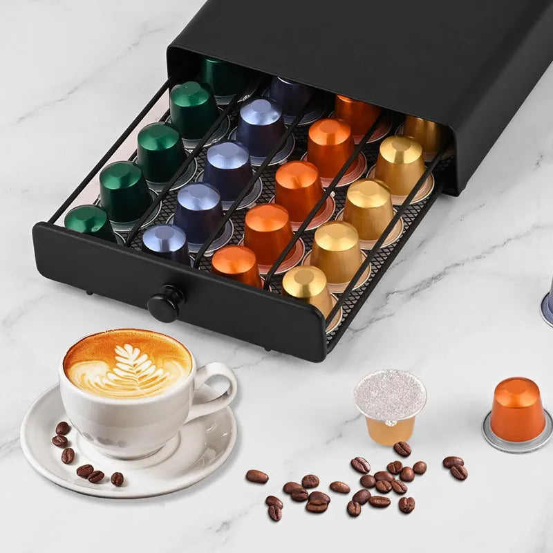 Metal Drawer Organizer For 40 Nespresso Pods And Capsules