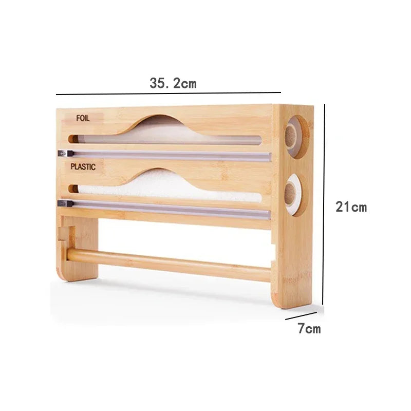 Bamboo Kitchen Organizer Cutter Box