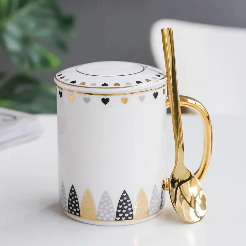 Luxury Gold Ceramic Coffee Mug
