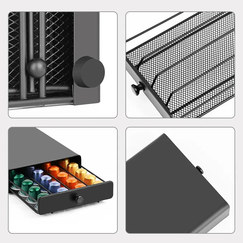 Metal Drawer Organizer For 40 Nespresso Pods And Capsules