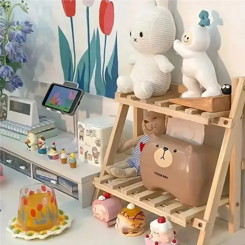 Wooden 2-Tier Desktop Organizer