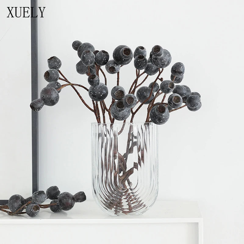 Christmas foam olive arrangement tabletop vase centerpiece delivers festive lifelike decor with berries and eucalyptus, ideal for weddings,parties—order now