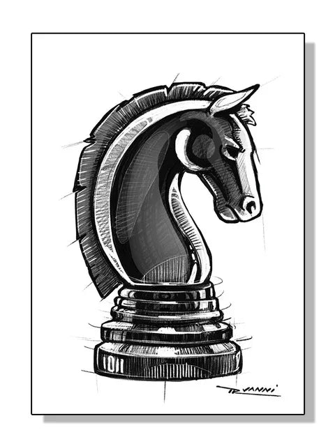 Modern Chess Canvas Wall Art