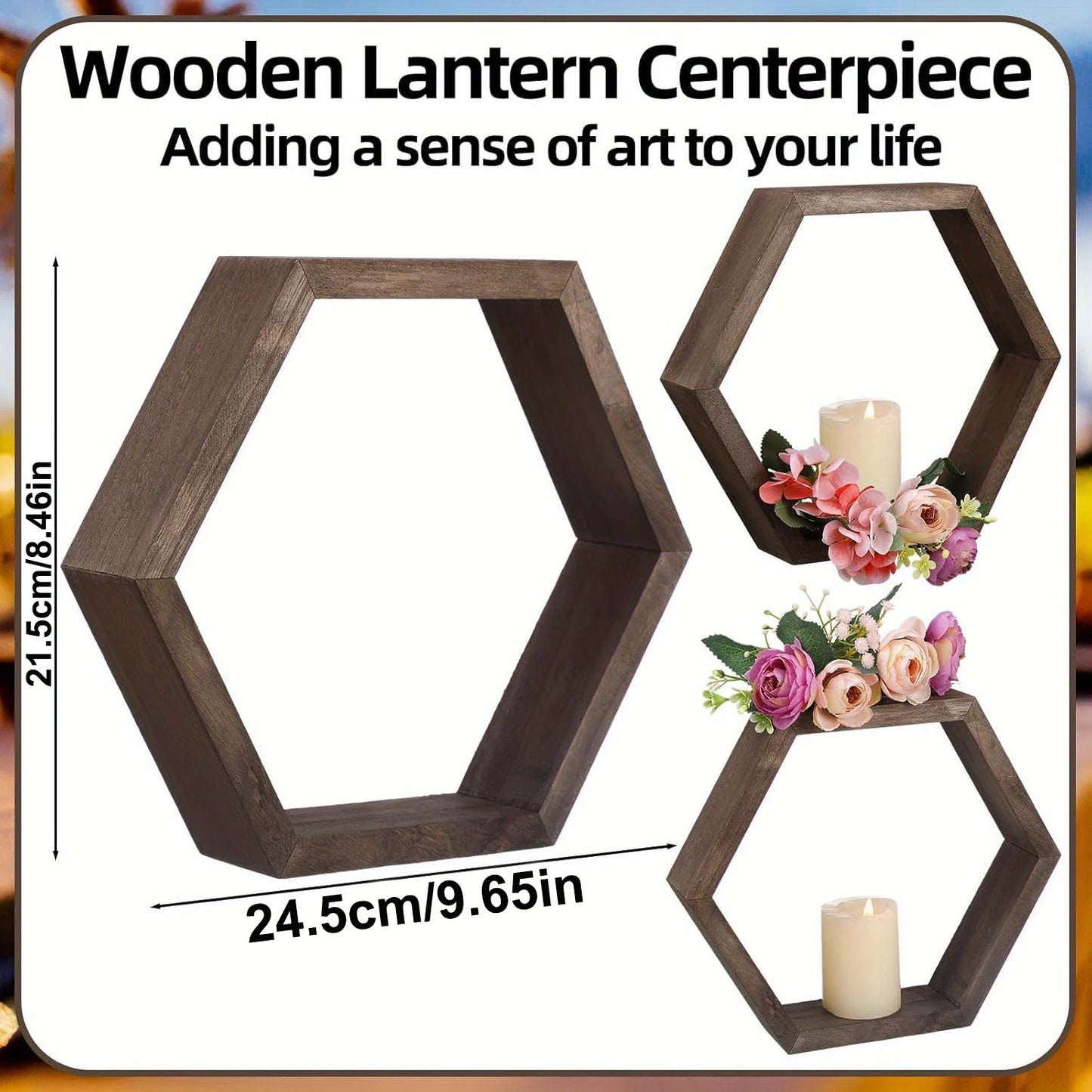 Hexagon Floating Wall Shelf