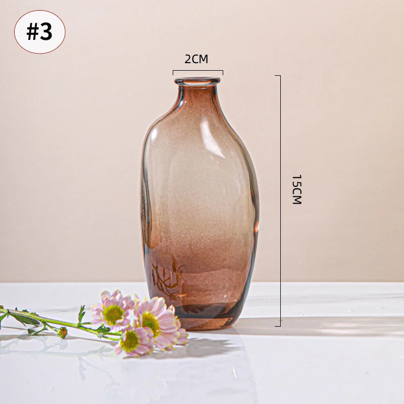 Brown Retro Glass Flower Vase