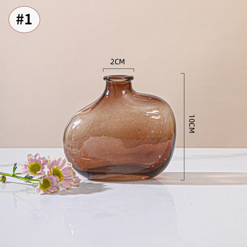 Brown Retro Glass Flower Vase
