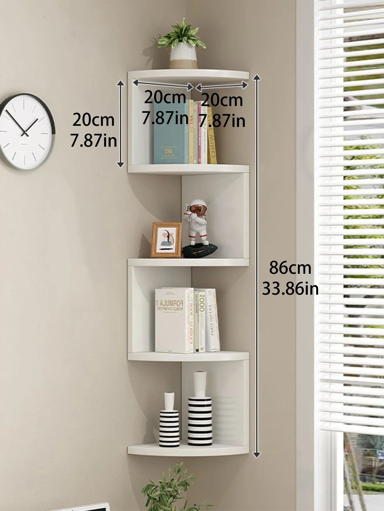 5-Layer Corner Floating Shelf Storage
