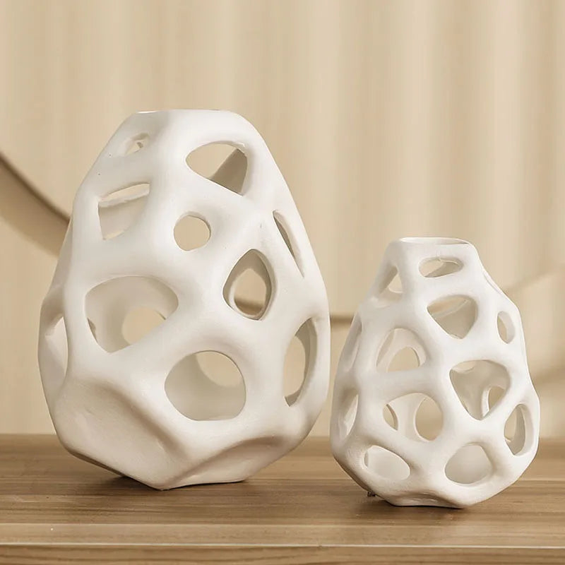 Hollow Out Ceramic Vase Set