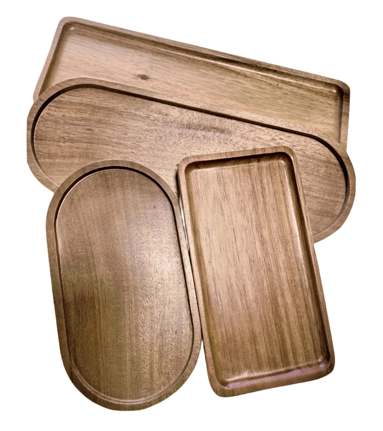 Wooden Round Rectangle Food Tray