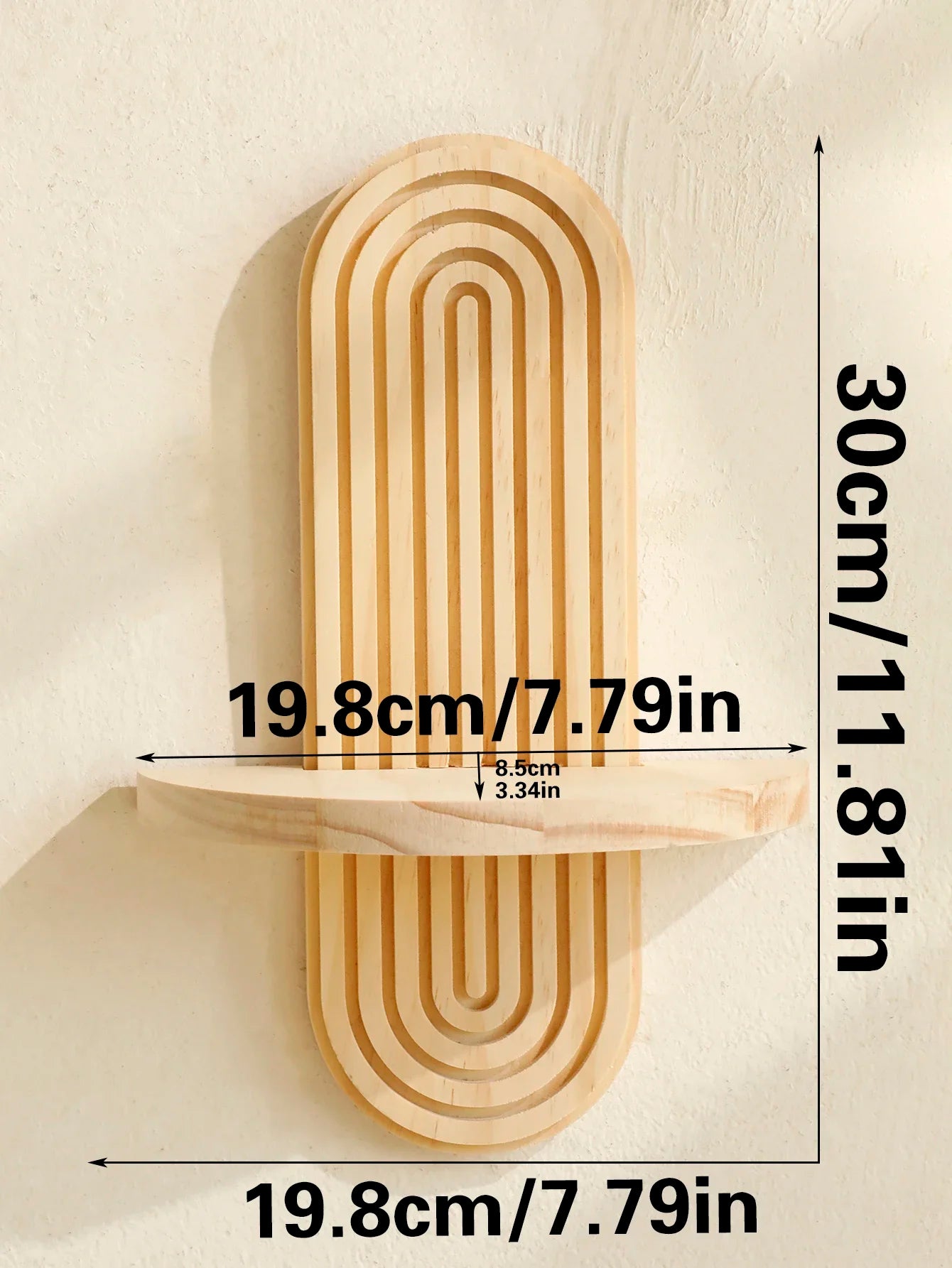 Wooden Boho Wall Mounted Shelf