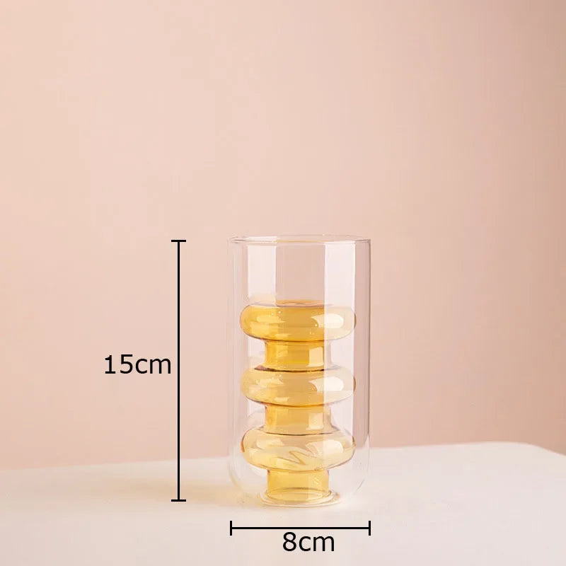 Multicolour Transparent Glass Vase