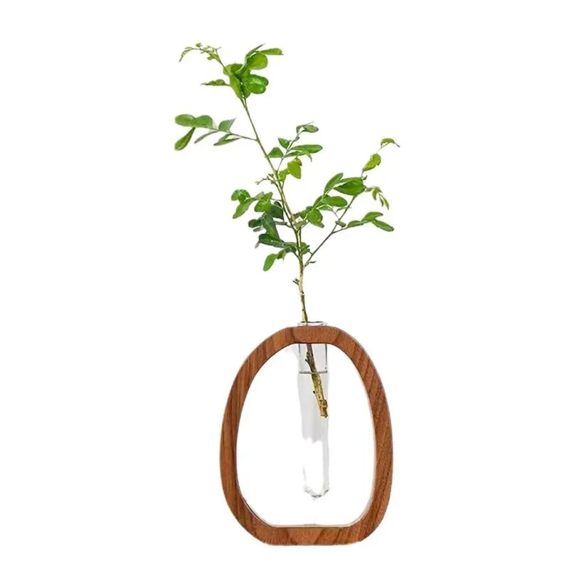 Walnut Wood Flower Stand Vase
