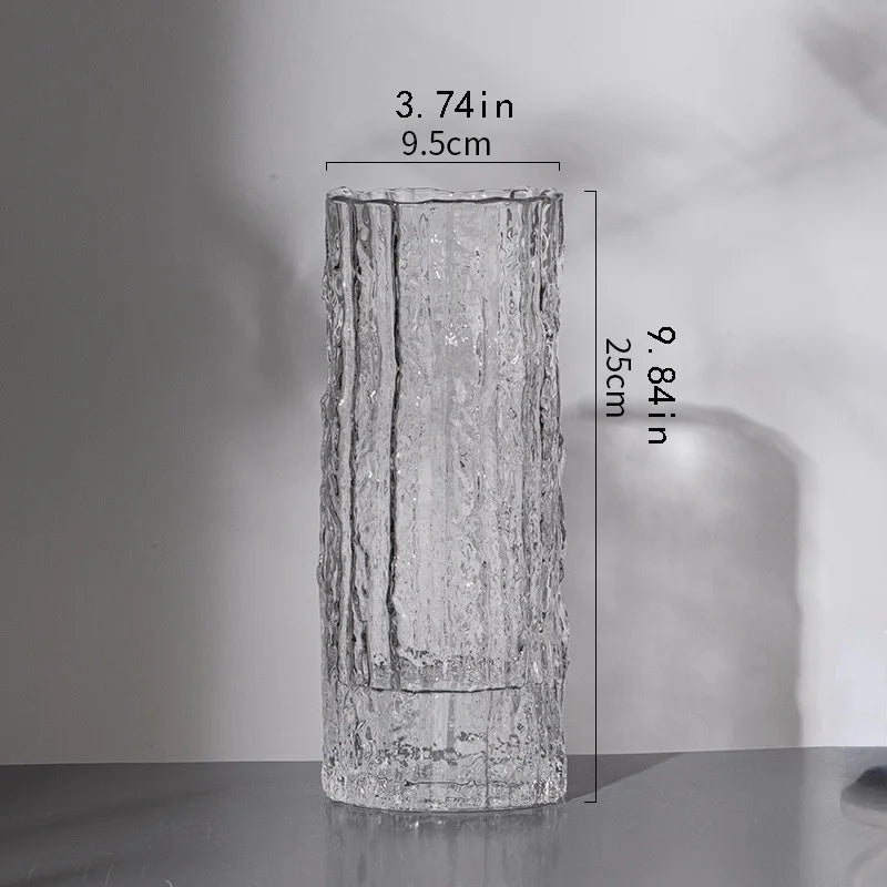 25cm Glass Glacier Vase Decor