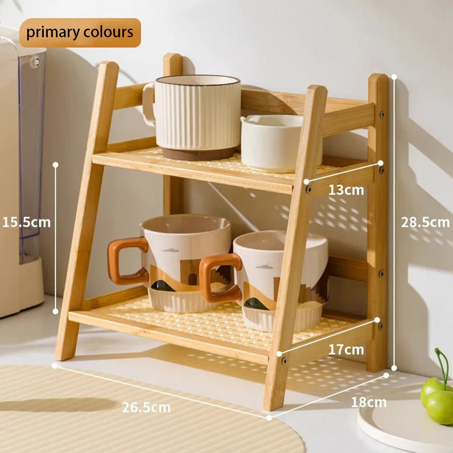 Bamboo Countertop Coffee Cup Holder