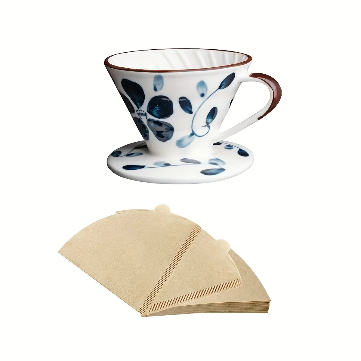 Ceramic Pour Over Coffee Maker With Filter Papers Set