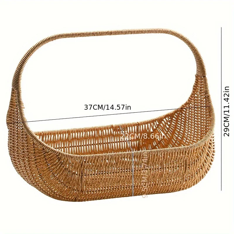 Handwoven Rattan Bread Basket