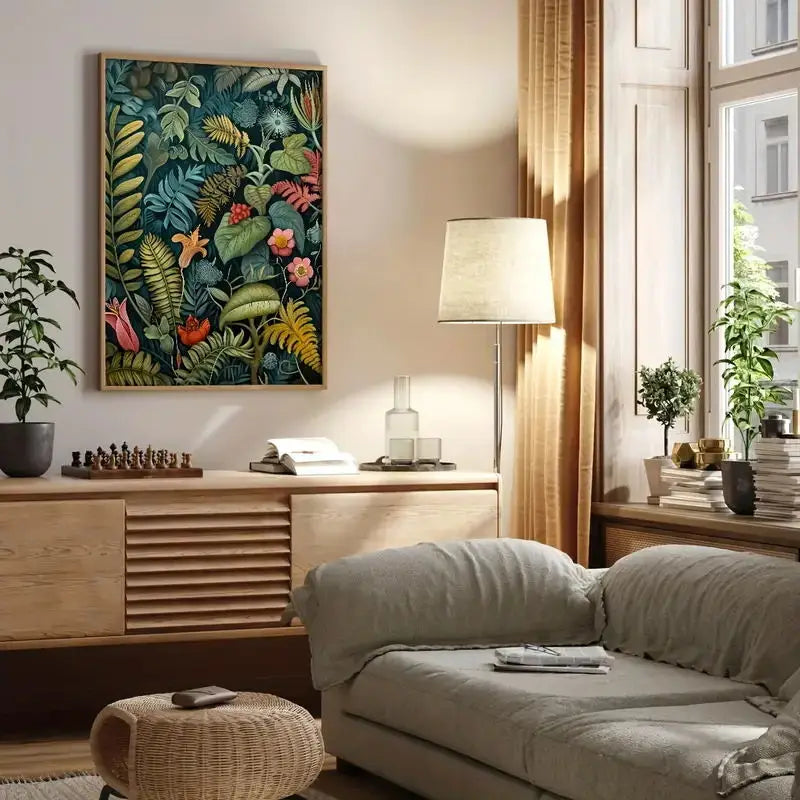 Frameless Rainforest Floral Canvas