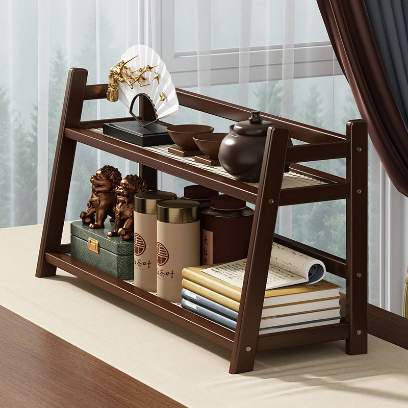 Bamboo Double Layer Organizer Rack