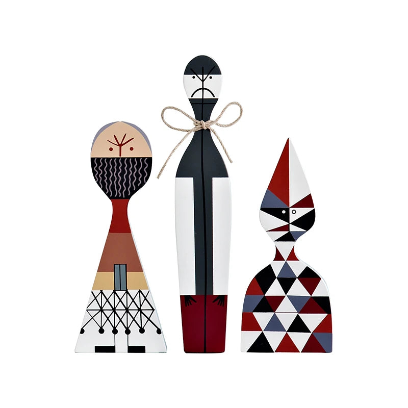Kawaii Handcrafted Wood Figurines Set