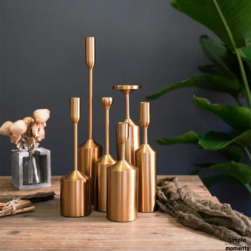 Gold Plated Metal Candle Holders