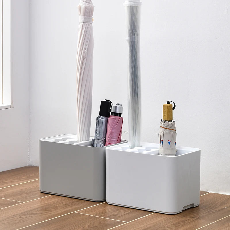 Corner Space Saving Umbrella Rack With Drip Tray Storage