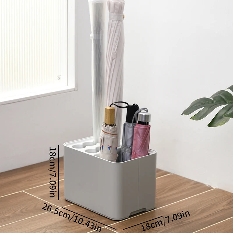 Corner Space Saving Umbrella Rack With Drip Tray Storage