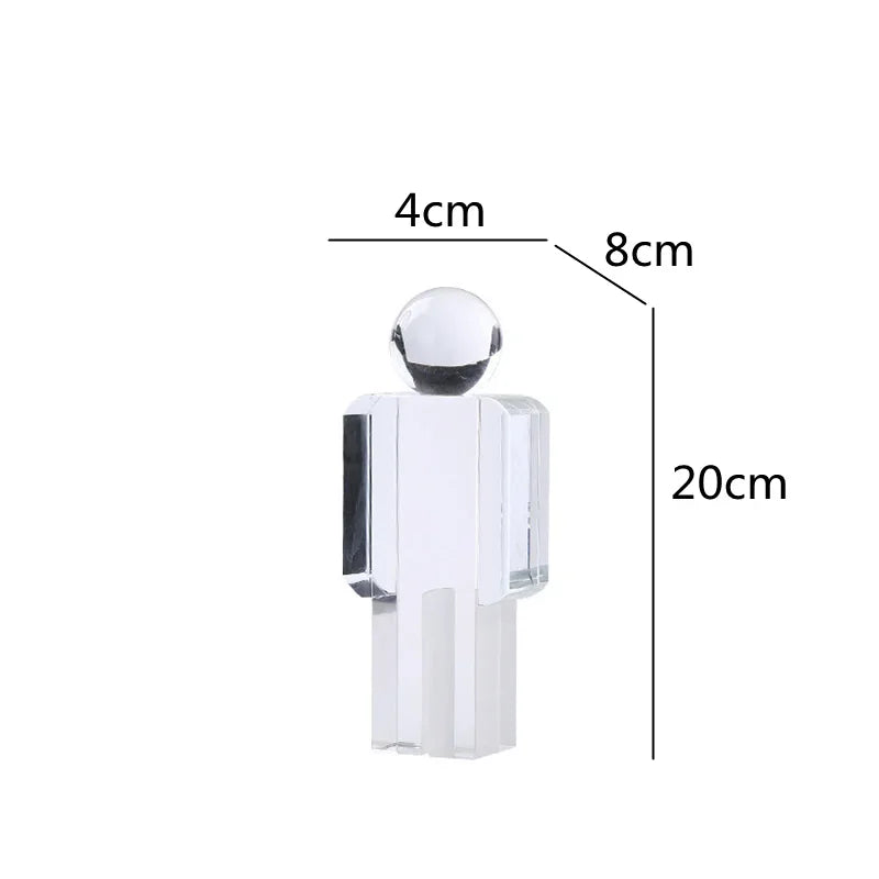 Crystal Man Glass Statue Decor