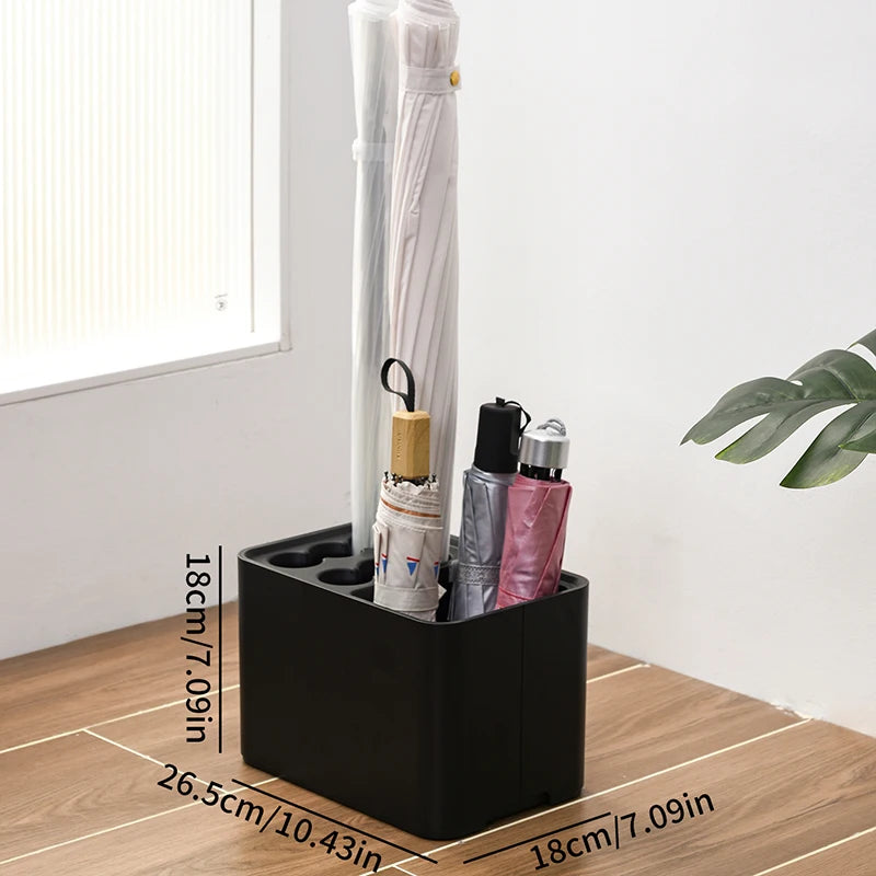 Corner Space Saving Umbrella Rack With Drip Tray Storage