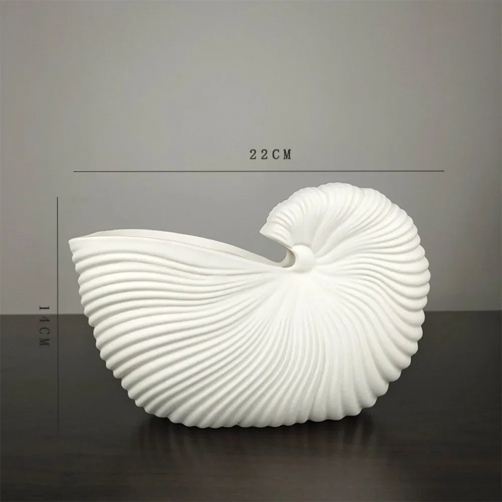Ceramic Shell Conch Vase Decor